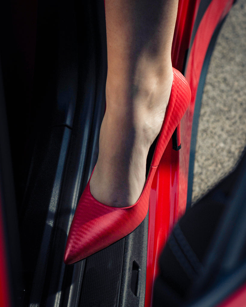 Red Lip Carbon Fiber Heels – Garage Girls Jewelry